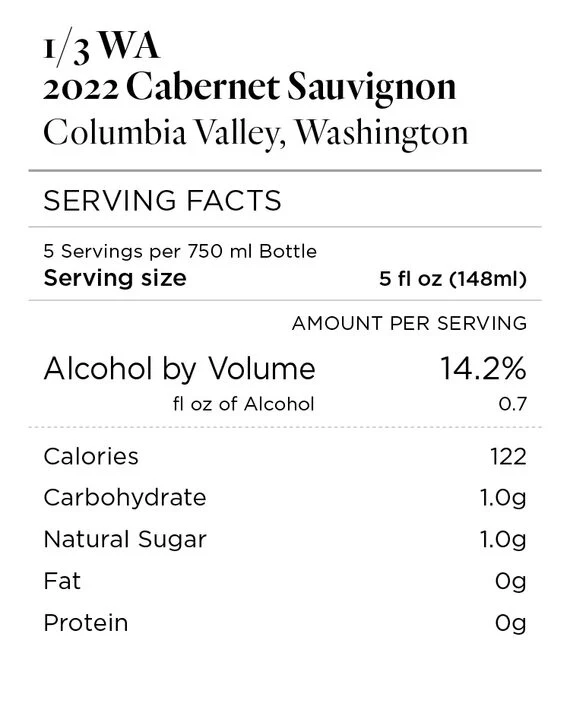 1/3 WA 2022 Cabernet Sauvignon Columbia Valley, Washington - Image 4