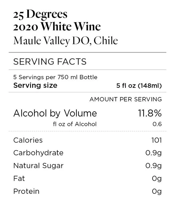 25 Degrees 2020 White Blend Maule Valley DO, Chile - Image 4