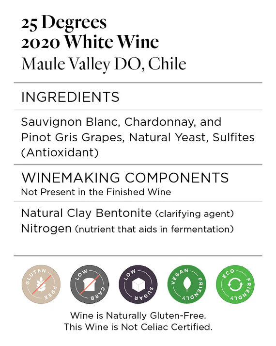 25 Degrees 2020 White Blend Maule Valley DO, Chile - Image 5