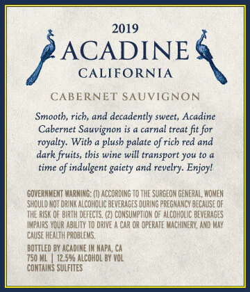 Acadine 2019 Cabernet Sauvignon California - Image 3
