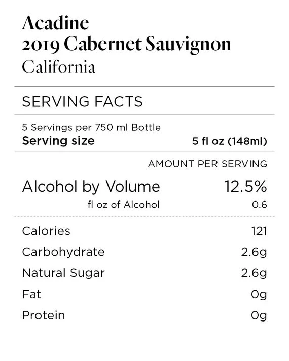 Acadine 2019 Cabernet Sauvignon California - Image 4