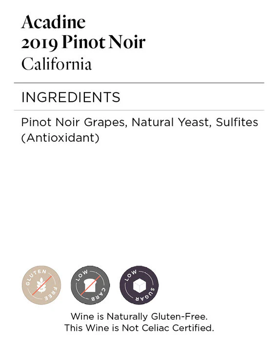 Acadine 2019 Pinot Noir California - Image 4