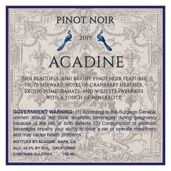 Acadine 2019 Pinot Noir California - Image 6