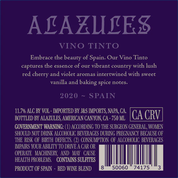 Alazules 2020 Vino Tinto, Spain - Image 3