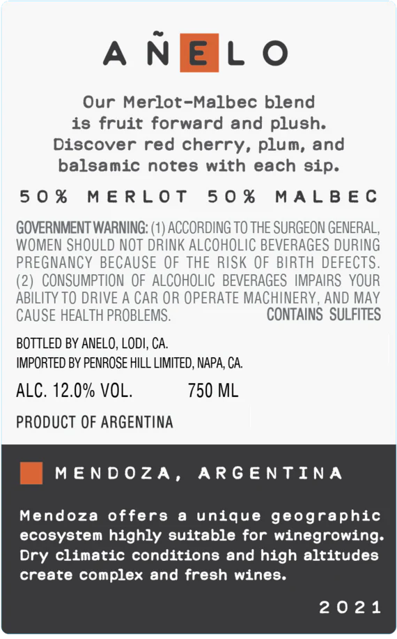 Añelo 2021 Malbec - Merlot Mendoza, Argentina - Image 3