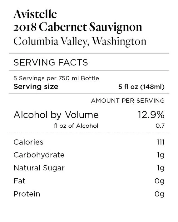 Avistelle 2018 Cabernet Sauvignon Columbia Valley, Washington - Image 4