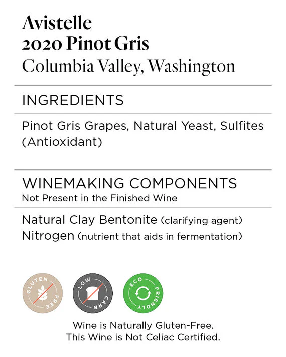 Avistelle 2020 Pinot Gris Columbia Valley, Washington - Image 5