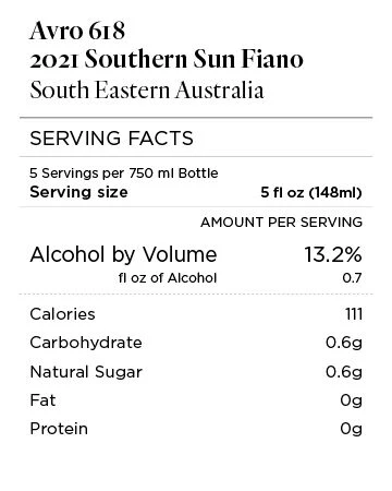 Avro 618 2021 Southern Sun Fiano South Eastern Australia - Image 4