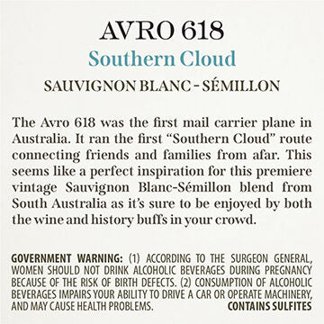 Avro 618 2021 Southern Cloud Sauvignon Blanc – Sémillon South Australia - Image 3