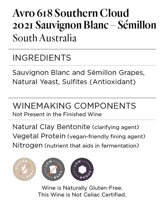 Avro 618 2021 Southern Cloud Sauvignon Blanc – Sémillon South Australia - Image 5