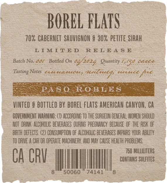 Borel Flats 2023 Cabernet Sauvignon – Petite Sirah Paso Robles, California - Image 3