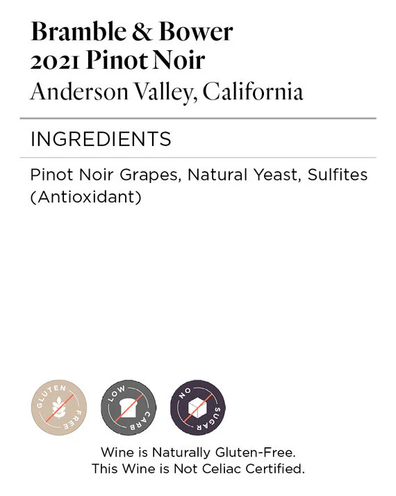 Bramble & Bower 2021 Pinot Noir Anderson Valley, California - Image 5