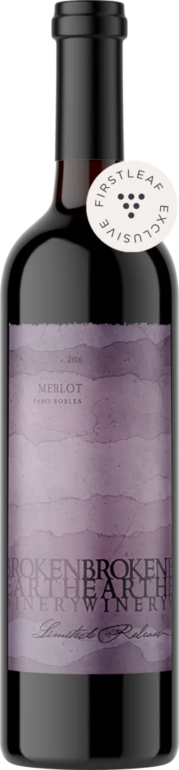 Broken Earth Winery 2016 Limited Release Merlot Paso Robles, California