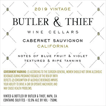 Butler & Thief 2019 Cabernet Sauvignon California - Image 3