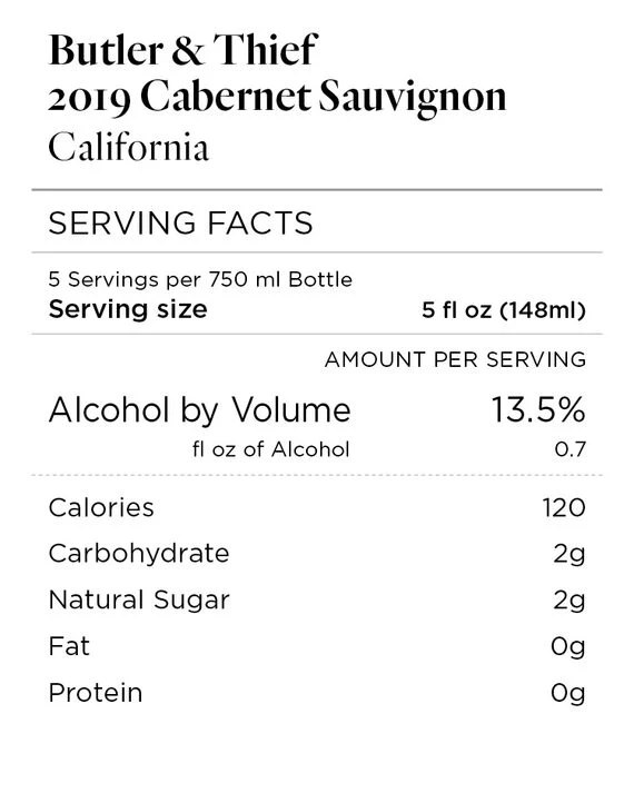 Butler & Thief 2019 Cabernet Sauvignon California - Image 5