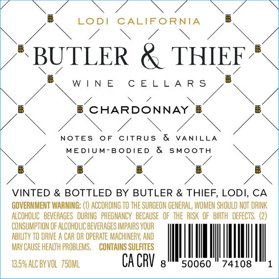 Butler & Thief 2021 Chardonnay Lodi, California - Image 3