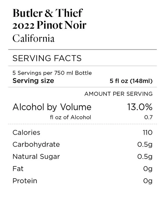 Butler & Thief 2022 Pinot Noir, California - Image 4