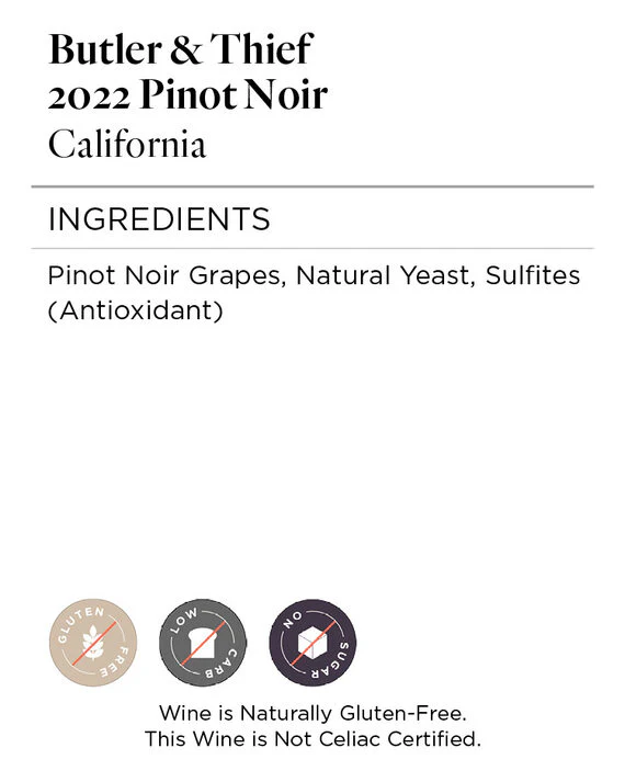 Butler & Thief 2022 Pinot Noir, California - Image 5