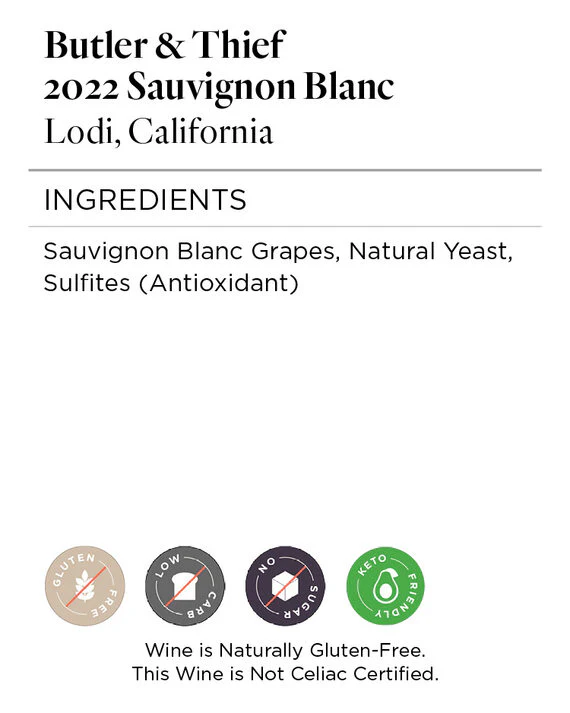 Butler & Thief 2022 Sauvignon Blanc Lodi, California - Image 5