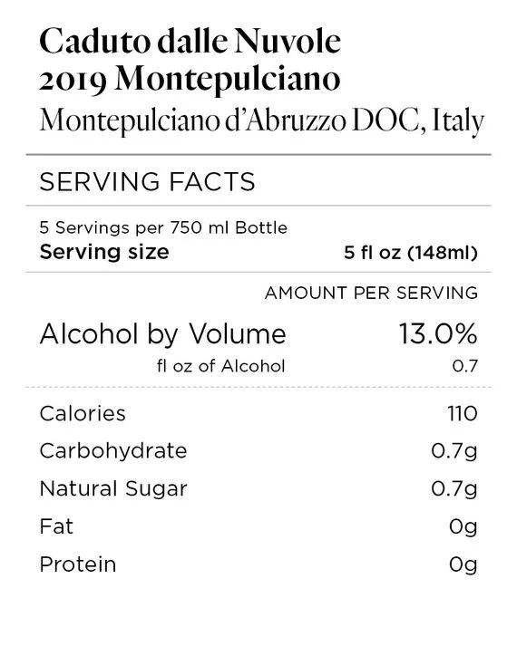 Caduto dalle Nuvole 2019 Montepulciano d'Abruzzo DOC, Italy - Image 3
