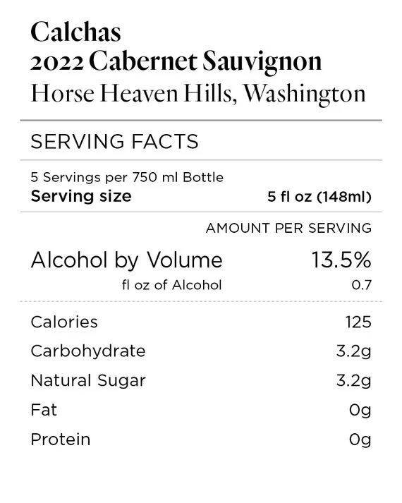 Calchas 2022 Cabernet Sauvignon Horse Heaven Hills, Washington - Image 4