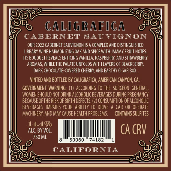 Caligrafica 2022 Cabernet Sauvignon, California - Image 3