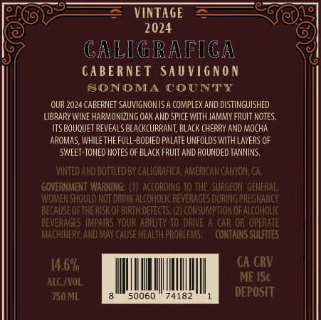 Caligrafica 2024 Cabernet Sauvignon Sonoma County, California - Image 3