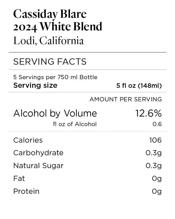 Cassiday Blare 2024 White Blend Lodi - Image 4