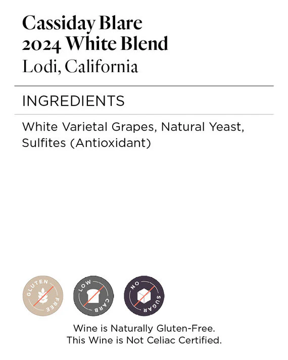 Cassiday Blare 2024 White Blend Lodi - Image 5