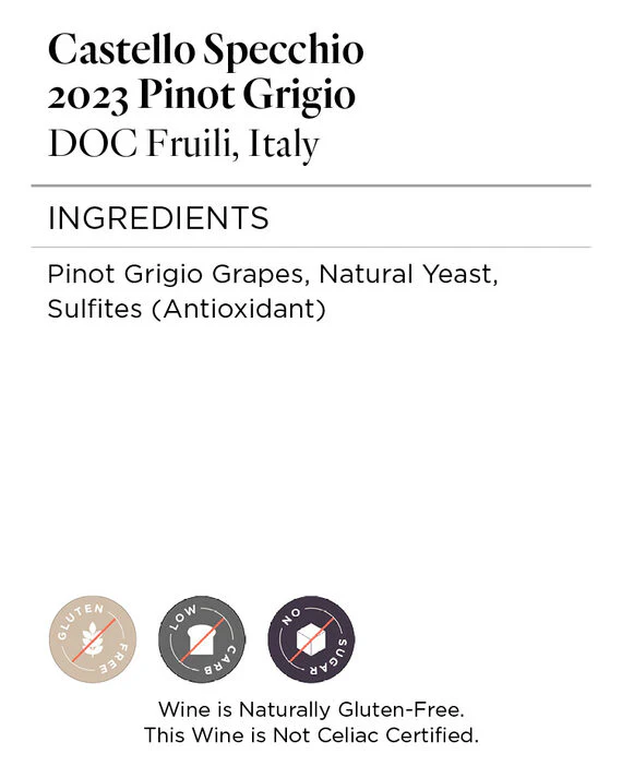 Castello Specchio 2023 Pinot Grigio DOC Fruili, Italy - Image 5