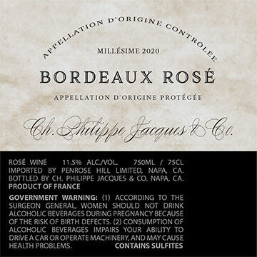 Ch. Philippe Jacques & Co. 2020 Bordeaux Rosé Bordeaux AOP, France - Image 3