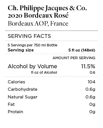 Ch. Philippe Jacques & Co. 2020 Bordeaux Rosé Bordeaux AOP, France - Image 5