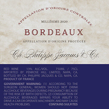 Ch. Philippe Jacques & Co. 2020 Bordeaux Rouge Bordeaux AOP, France - Image 4
