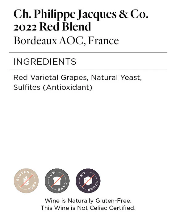 Ch. Philippe Jacques & Co. 2022 Red Blend Bordeaux AOC, France - Image 5