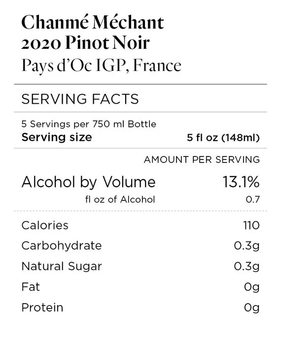 Chanmé Méchant 2020 Pinot Noir Pays d'Oc IGP, France - Image 4