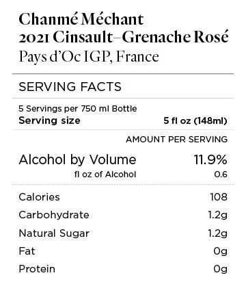 Chanmé Méchant 2021 Cinsault – Grenache Rosé Pays d'Oc IGP, France - Image 4