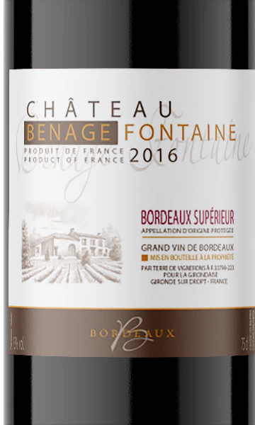 Château Benage Fontaine 2016 Red Bordeaux AOP Bordeaux Supérieur, France - Image 2