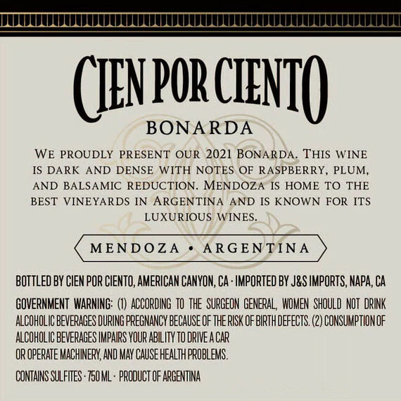 Cien por Ciento 2021 Bonarda Mendoza, Argentina - Image 3