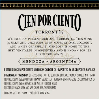 Cien por Ciento 2021 Torrontés Mendoza, Argentina - Image 3
