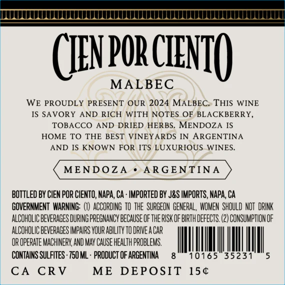 Cien por Ciento 2024 Malbec Mendoza, Argentina - Image 3