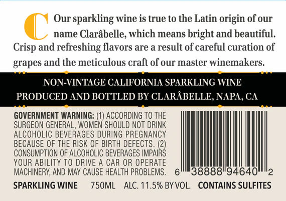 Clârabelle NV Sparkling Brut, California - Image 3