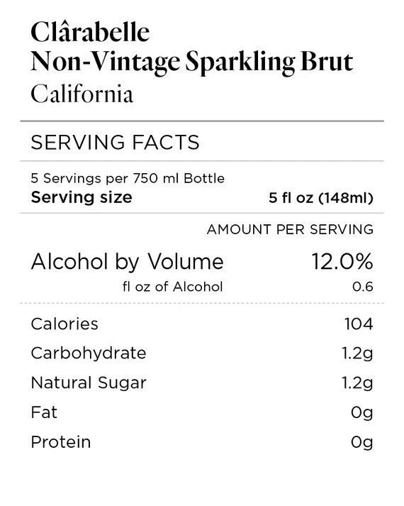 Clârabelle NV Sparkling Brut, California - Image 4