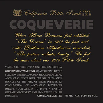 Coqueverie 2018 Petite Sirah California - Image 3