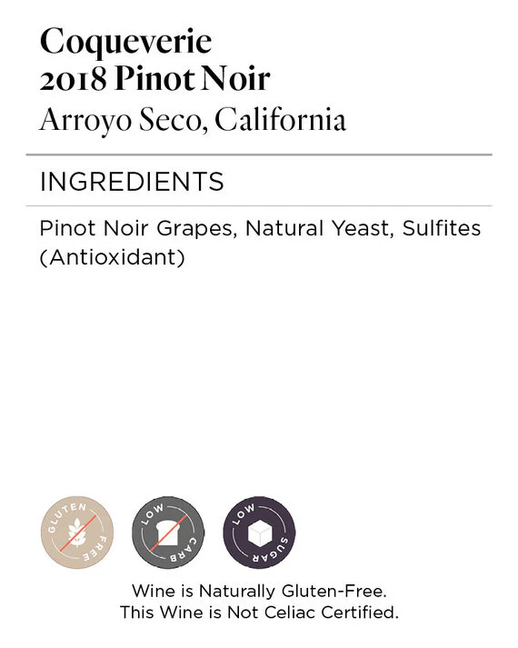 Coqueverie 2018 Pinot Noir Arroyo Seco, California - Image 4