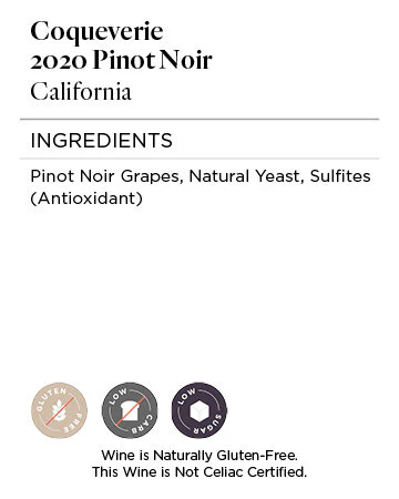Coqueverie 2020 Pinot Noir, California - Image 5