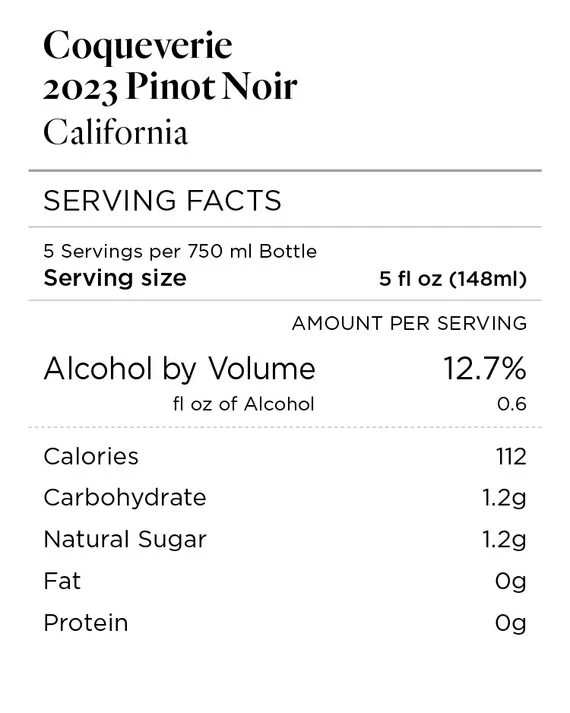 Coqueverie 2023 Pinot Noir, California - Image 4