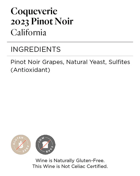 Coqueverie 2023 Pinot Noir, California - Image 5