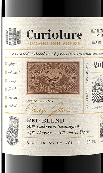 Curioture 2017 Cabernet – Merlot – Petite Sirah Rattlesnake Hills, Washington - Image 2