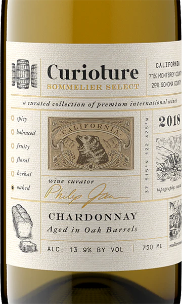 Curioture 2018 Chardonnay Monterey County - Sonoma County, California - Image 2