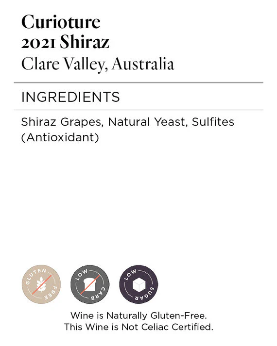Curioture 2021 Shiraz Clare Valley, Australia - Image 5